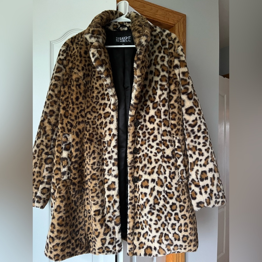 Leopard Print Teddy Jacket by Straight to Hell